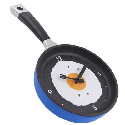 Pan with Fried Egg Shape Wall Clock for Kitchen Bedroom
