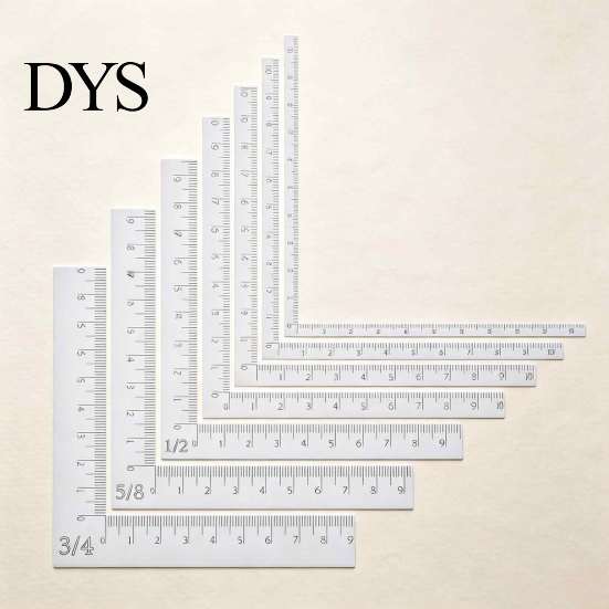 Professional Paper Crafting Gauges 7Pcs/Set Acrylic L-Shaped Positioning Ruler, Tool with Centimeter Scale, 7 Border Offset Rulers Sizes Square Ruler