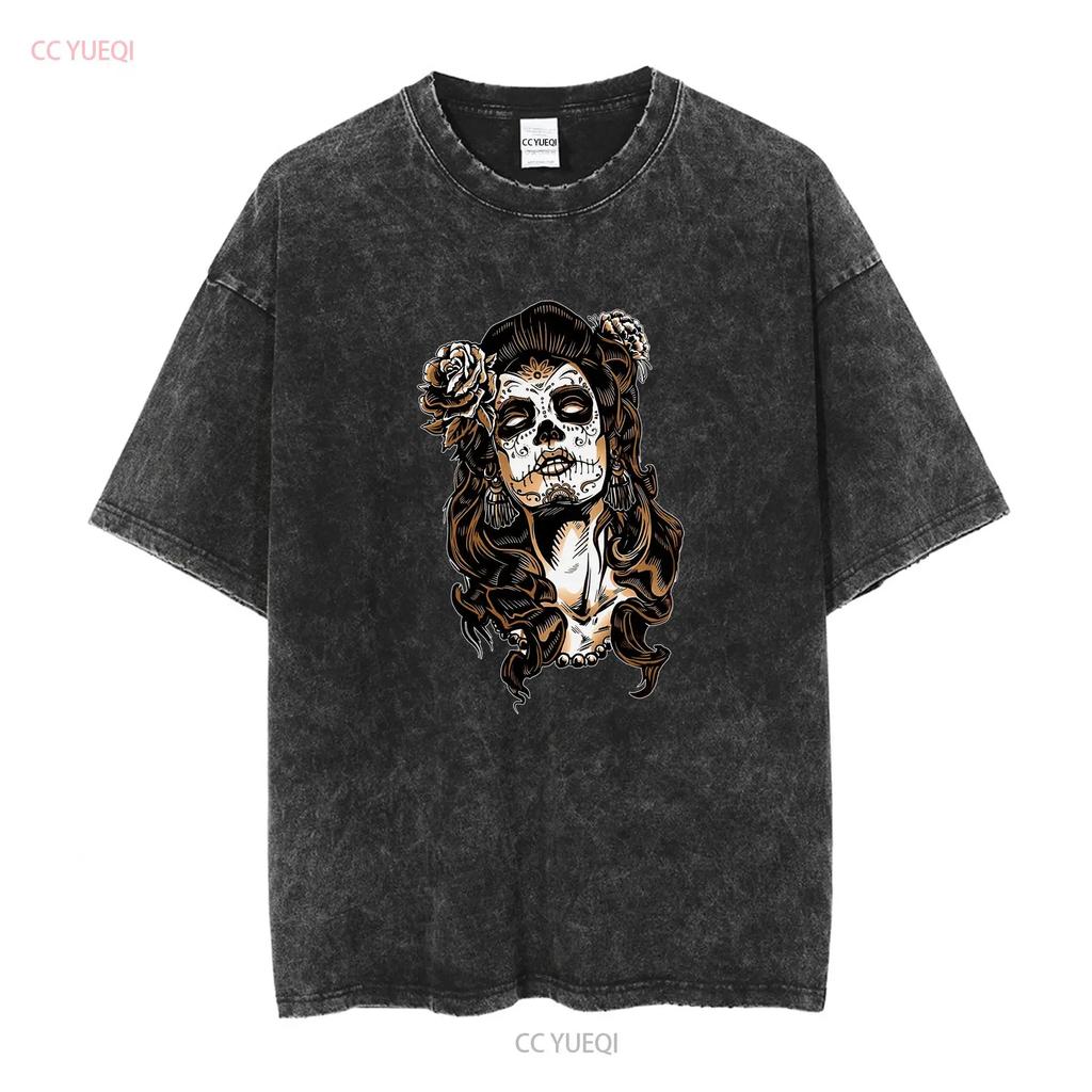 CATRINA Tattoo Mexico Calavara Pin Up T Shirt Mexican Death Head vintage Washed Slightly Soft designer clothes Stylish