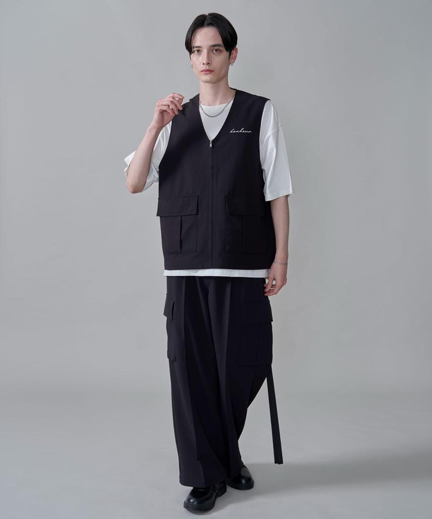WEGO Tailored Pocket Zipper Size Summer Perfect Gift Men's Vest, F, Black, Outerwear,