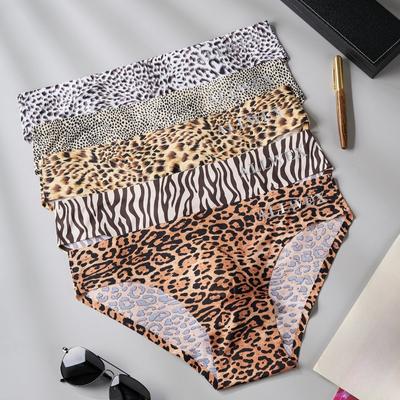 Spurlos Einteilige Herrenunterwäsche Niedrige Taille Atmungsaktiver Yoga-Bikini Leopardenmuster Jungen Dreieckshosen