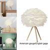 Creative Feather Table Lamp Desk Light Romantic Night for Living Room