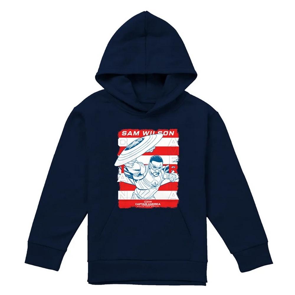Captain America: Brave New World Childrens/Kids Sam Wilson American Flag Pull Over Hoodie