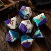 7 Pieces Dice Easy To Read Faceted Gaming with Copper Numerals Colorful