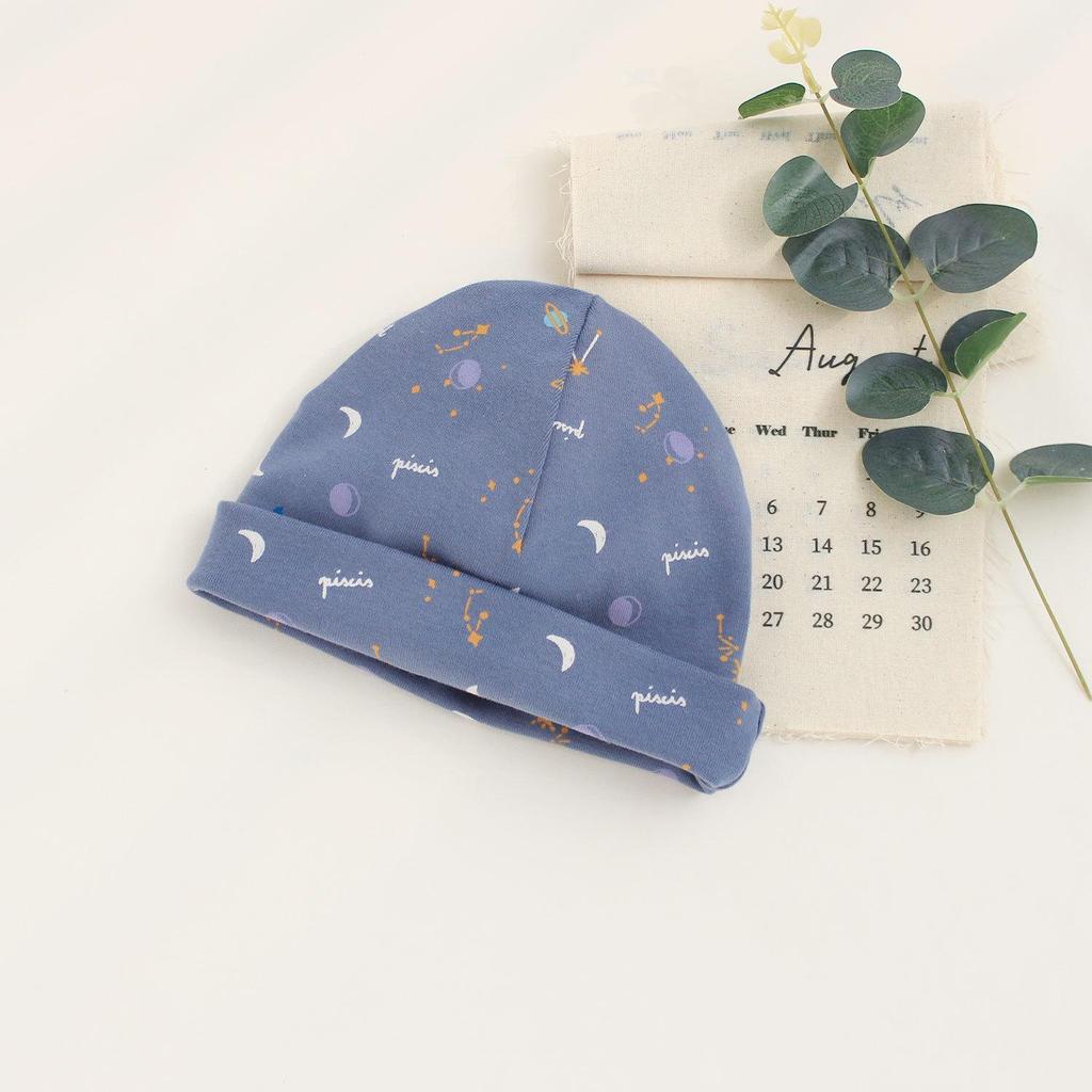 Babymütze aus reiner Baumwolle zum Schutz der Fontanelle - Süßes Prinzessinnen-Design, Doppellagig für Frühling, Herbst und Winter