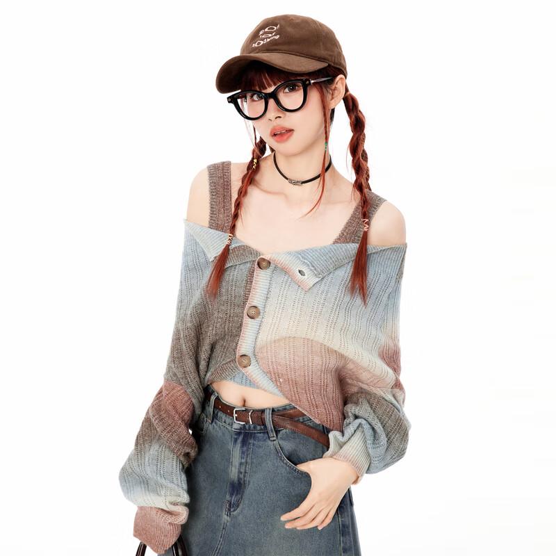 

Ledin Fall Striped Knitted Cardigan L