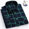 Herbst Dickes Flanellhemd Karomuster Hemden Standard-Passform Für Herren Langarm Reine Baumwolle Mode Einzelnes Aufgesetztes Taschendesign Jung
