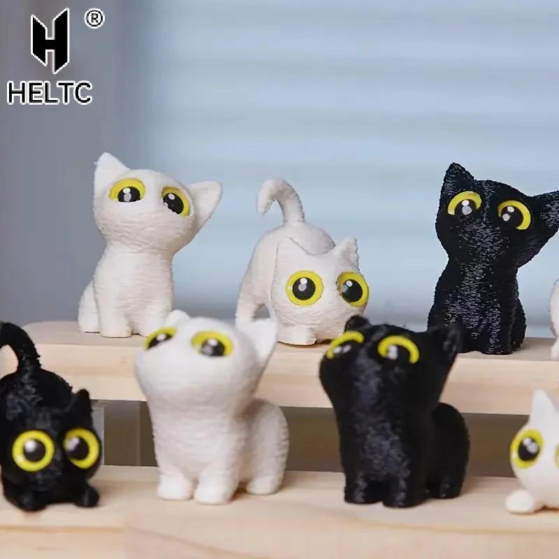 3D Printed Desktop Decoration Big-eyed Cat Ornaments Mini Statues Miniature Cute Kitten Micro Landscape Crafts Small Ornaments