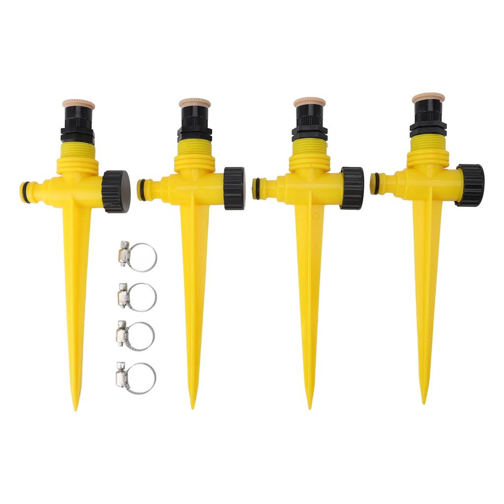 4pcs Garden Sprinklers Professional Efficient 360 Degree Automatic Rotating Lawn Sprinkler for Yard Patio Outdoor