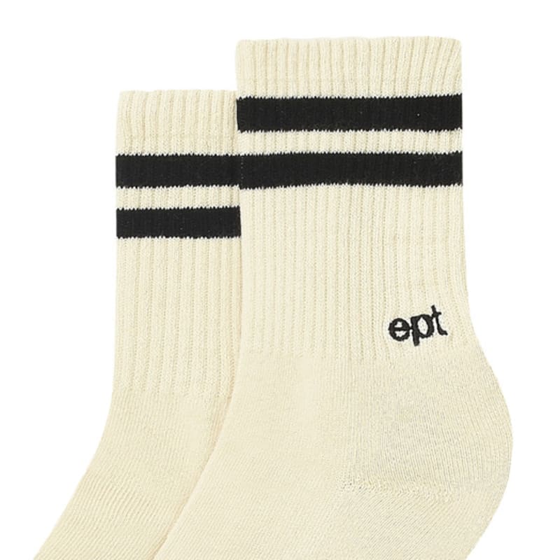EPT STRIPE LOGO SOCKS (IVORY_BLACK)