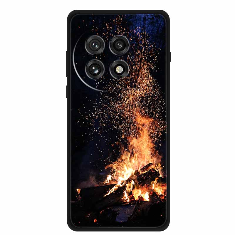 Funda For OnePlus13 5G Case OnePlus 13R Black Silicone Soft Flower Fashion TPU Back Cover For OnePlus13 13R Case Protective Capa