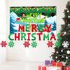 Christmas Themed Party Decor Banners Tablecloths Paper Plates Cups Balloons Set Checkered Christmas Santa Claus Reindeer Snowmen