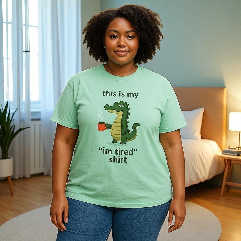 Funny Alligator Tee - This is My I m Tired Shirt, Humorous Gift, Morning Mood 4XL