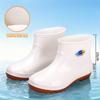 Food Factory Special Rain Shoes Men's White Women's Short Tube Water Shoes Medium Tube Rain Boots Beef Tendon Anti-skid Shoes