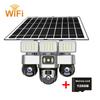 3-Lens Solar Camera, Outdoor Surveillance, WiFi, Floodlight Night Vision, Security Audio Camera, 16000mAh Battery CCTV