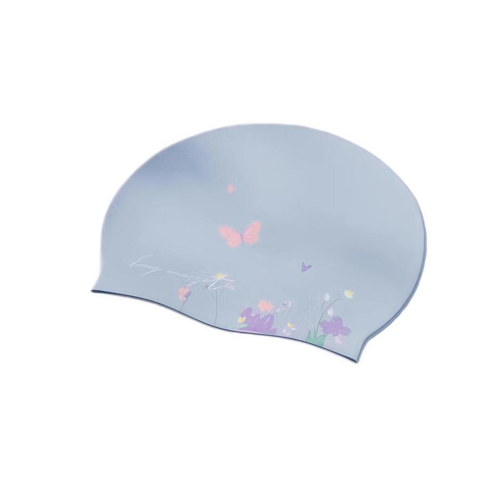 Keep Silicone Swimming Cap, Highly Elastic Enlarged Cap, Blue