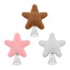 Christmas Tree Topper Plush Star Decoration Xmas Five-Pointed Star Tree Topper with Spring for Holiday Tree Decoration