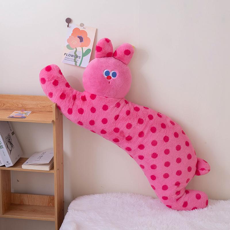 90/120cm Lovely Fluffy Wave Point Cat Dog Rabbit Plush Cushion Doll Baby Sleep Hug Soft Appease Pillow Creative Stuffed Toy Gift