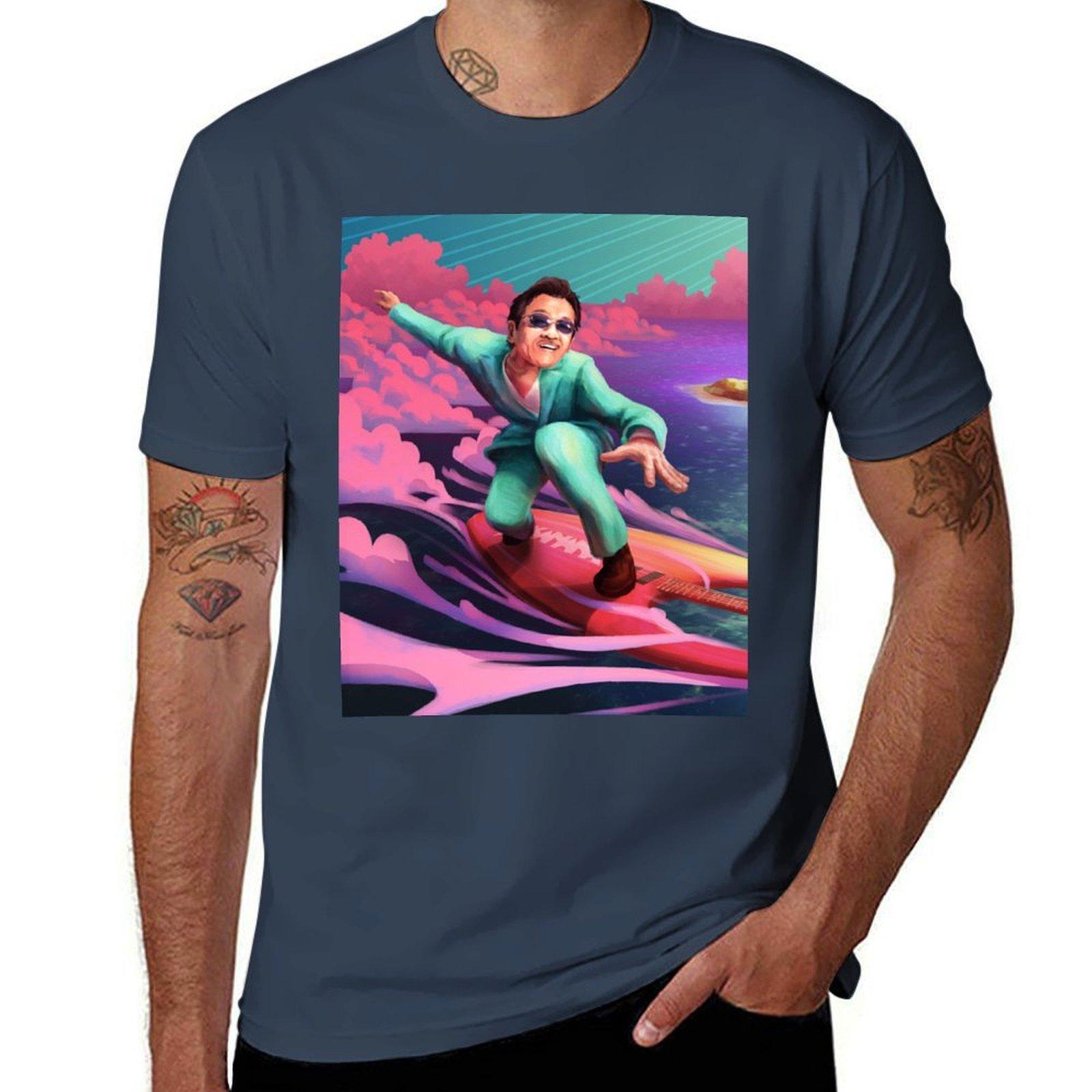 Masayoshi Takanaka Surf Guitar in the Sky TShirt Minimalist Plain Crew Neck TShirt S