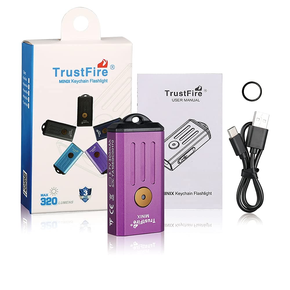 Trustfire MiniX LED Waterproof and Dustproof Battery 320 Lightweight and Handy Flashlight for Disaster Power Outage Emergency Keychain Night and Work