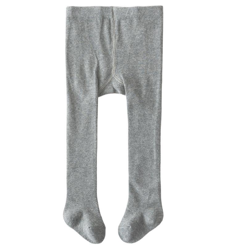 

Колготки для девочек, однотонные, с эластичной резинкой на талии, облегающие, мягкие, повседневные, длинные носки для младенцев, колготки, детская одежда S серый