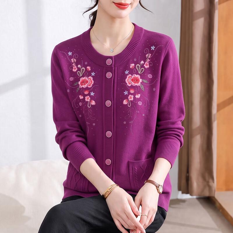 Tucano Women's Fleece-Lined Floral Crewneck Cardigan