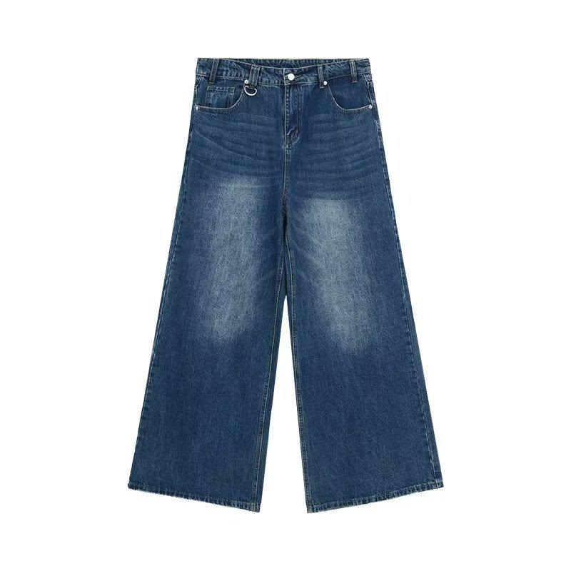 Men's Slim Retro Yellow Mud-Dyed Straight Jeans for Autumn