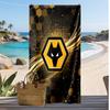 Asciugamano da Spiaggia Stampa Calcio Wolverhampton Wanderers, Asciugamano Grande Morbido Asciugatura Rapida per Spiaggia Campeggio Nuoto