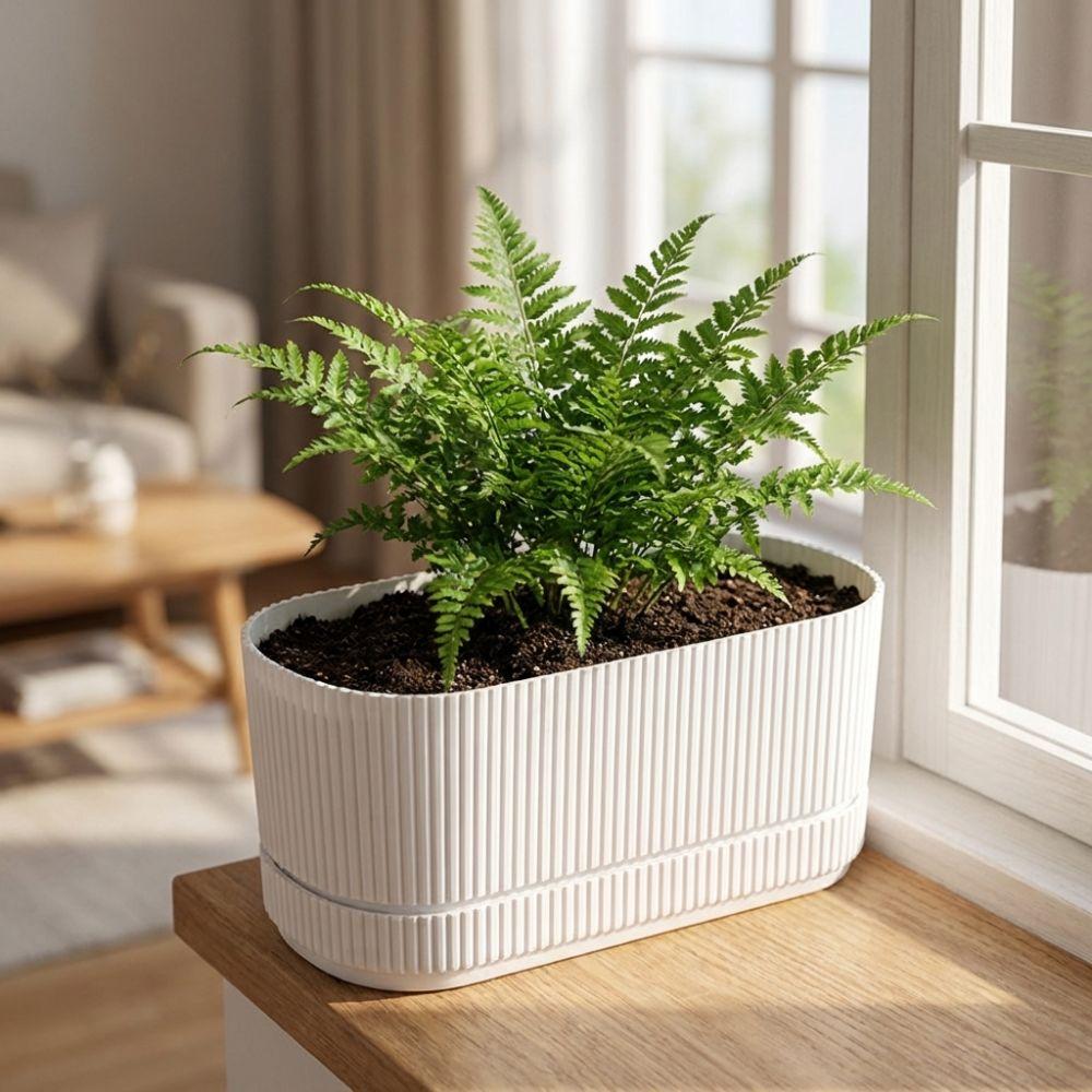 Double Layer Self Watering Flower Pot with Drainage Hole Desktop Vase Lazy Plant Pot Plastic Large Capacity