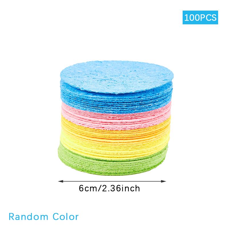  50/100Pcs Compressed Natural Cellulose Facial Cleansing Sponge