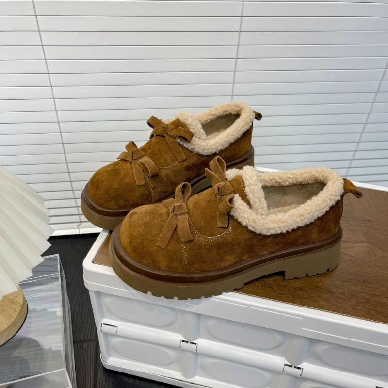 

Кожаный бархат женские осенне-зимние новые ретро толстоподошвенные увеличивающие рост пушистые туфли универсальные с бантом хлопковые туфли 39 верблюд