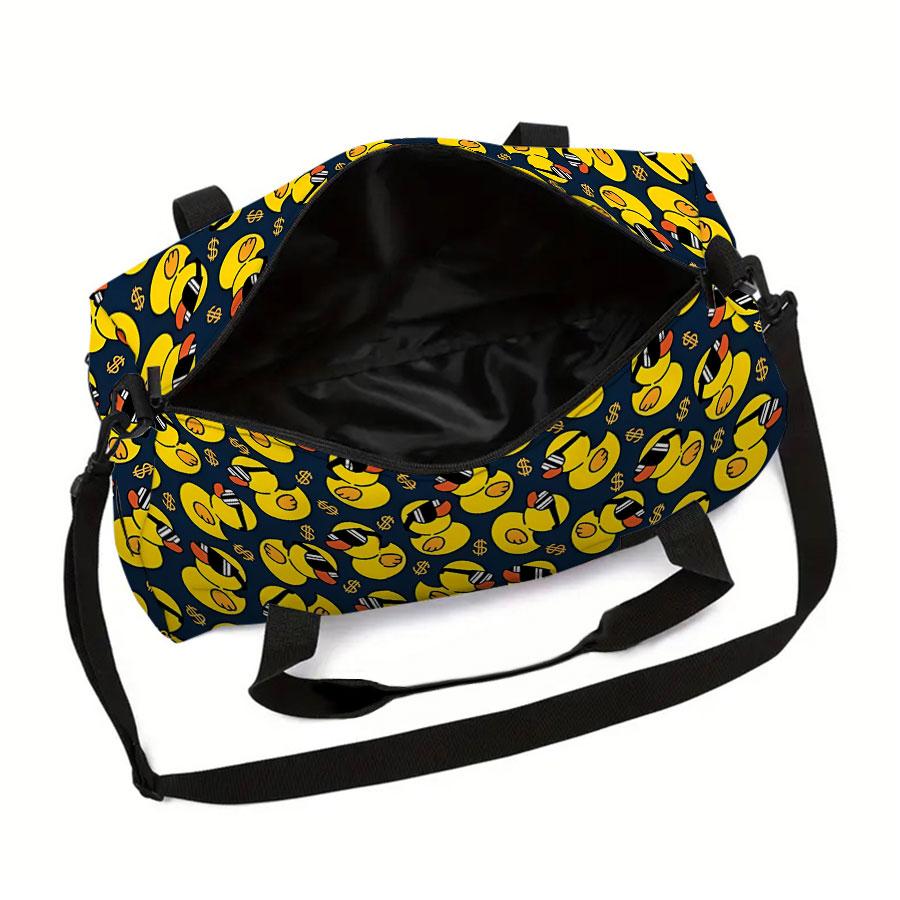 Duck Pattern Large Capacity Luggage Bag for Boy/Girl Best Gift 2D Flat Cartoon Travel Duffels Outdoor Fitness Bag for Children