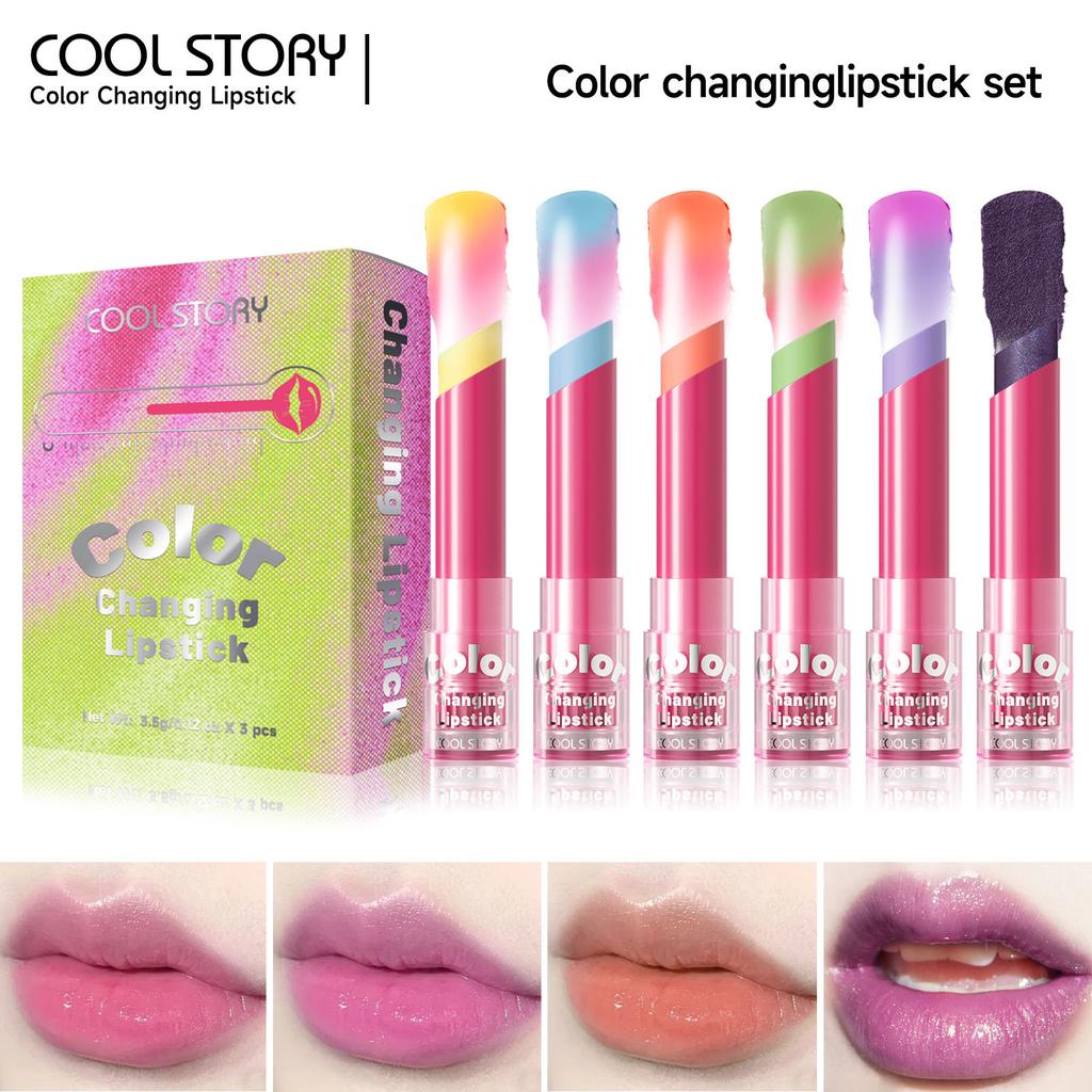 Moisturizing Lipstick Temperature Color-Changing Lip Balms Long-Lasting Smudge-Proof Waterproof Lipsticks for Hydration Repair