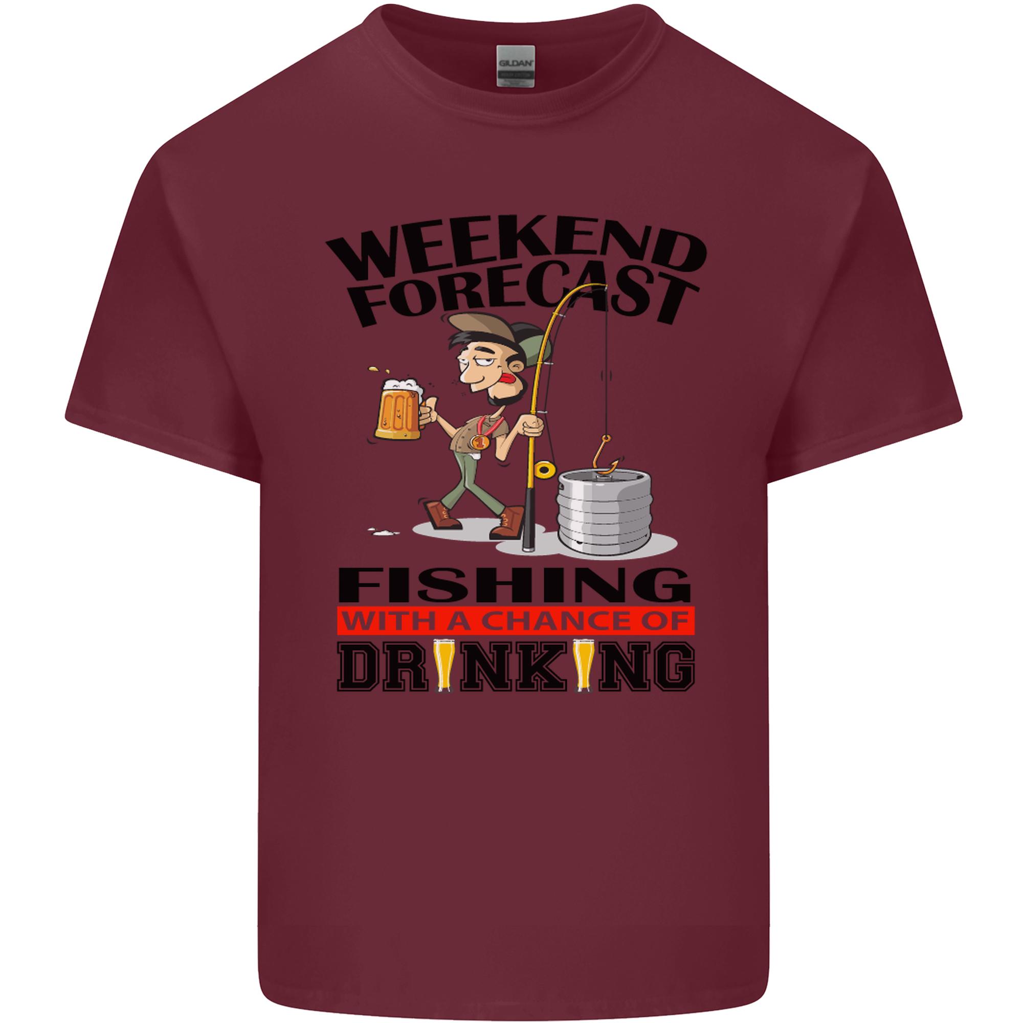 Fishing FisherUnisex Forecast Alcohol Beer Unisexs Light Cotton TShirt S