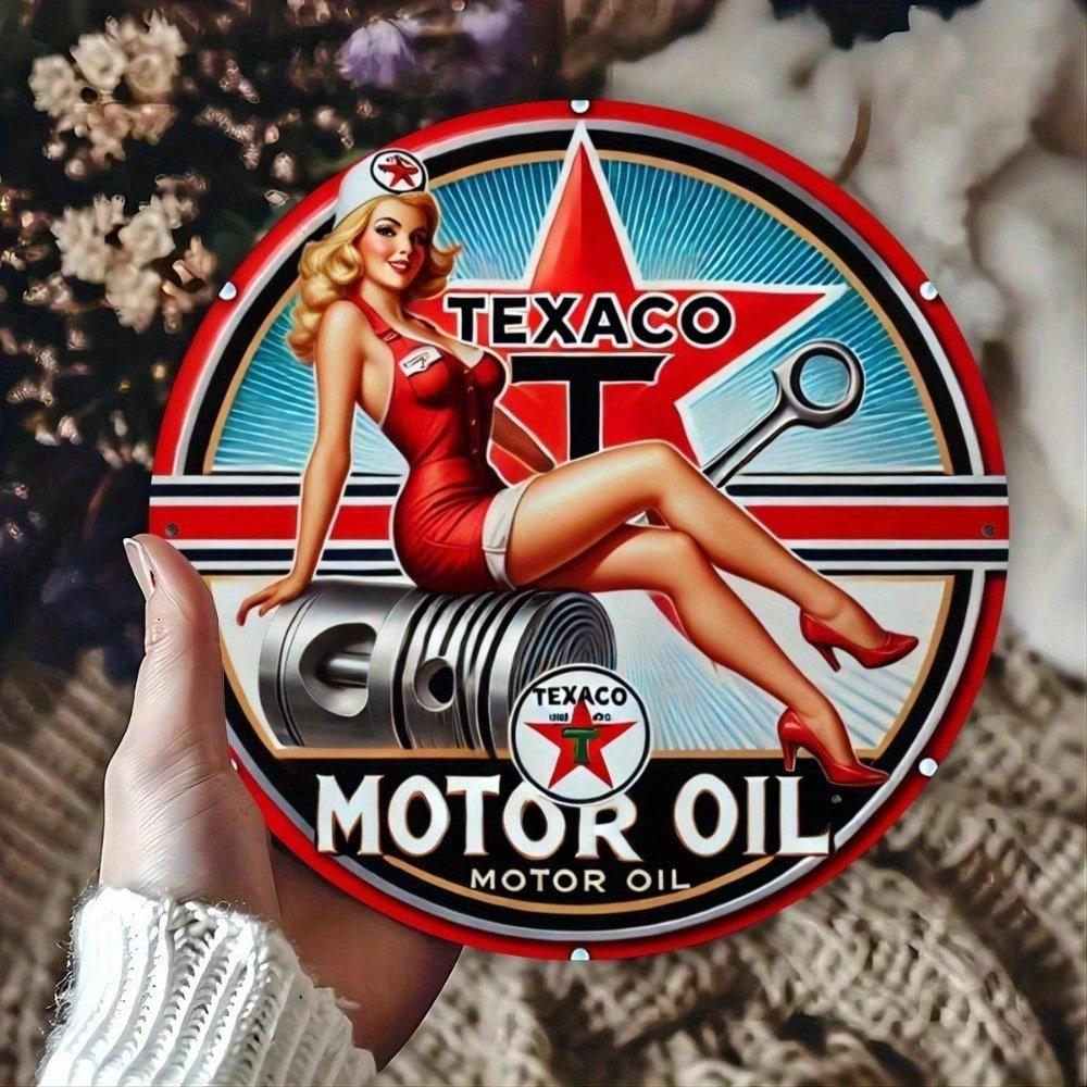 Texaco Vintage Gasoline Retro Metal Sign Man Cave Garage Wall Decor Weatherproof Rustic Tin Plaque