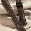 Used cro-2128 Crocodile watch strap brown (lug width 19 mm - buckle width 16 mm)
