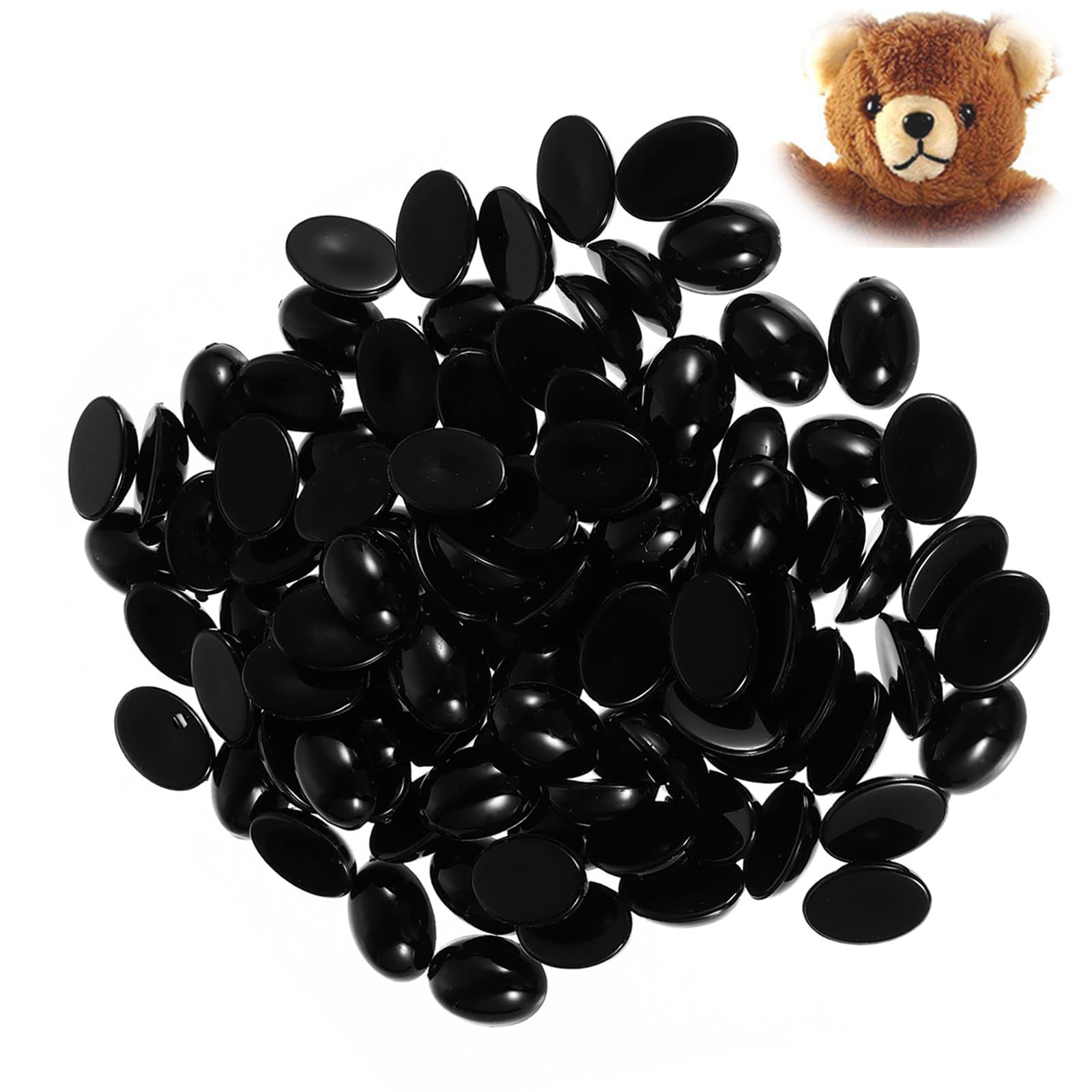 

JINGYOU Oval Plastic Stuffed Animal Oval Plush Toy Decorative Doll 100 Eyes for Toy Decorative Doll Noses for Eye Animal Plastic for and More Eyes,