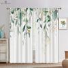Floral Leaf Curtain Rod Pocket for Bedroom, Living Room, Kitchen, Home Decor, Modern Simple Window Decoration, 2 Pieces