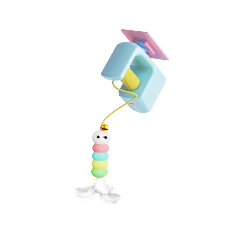 Brinquedo Elétrico para Gatos Balançante com Guizos Pena Característica Design Suspenso Tempos de Brincar