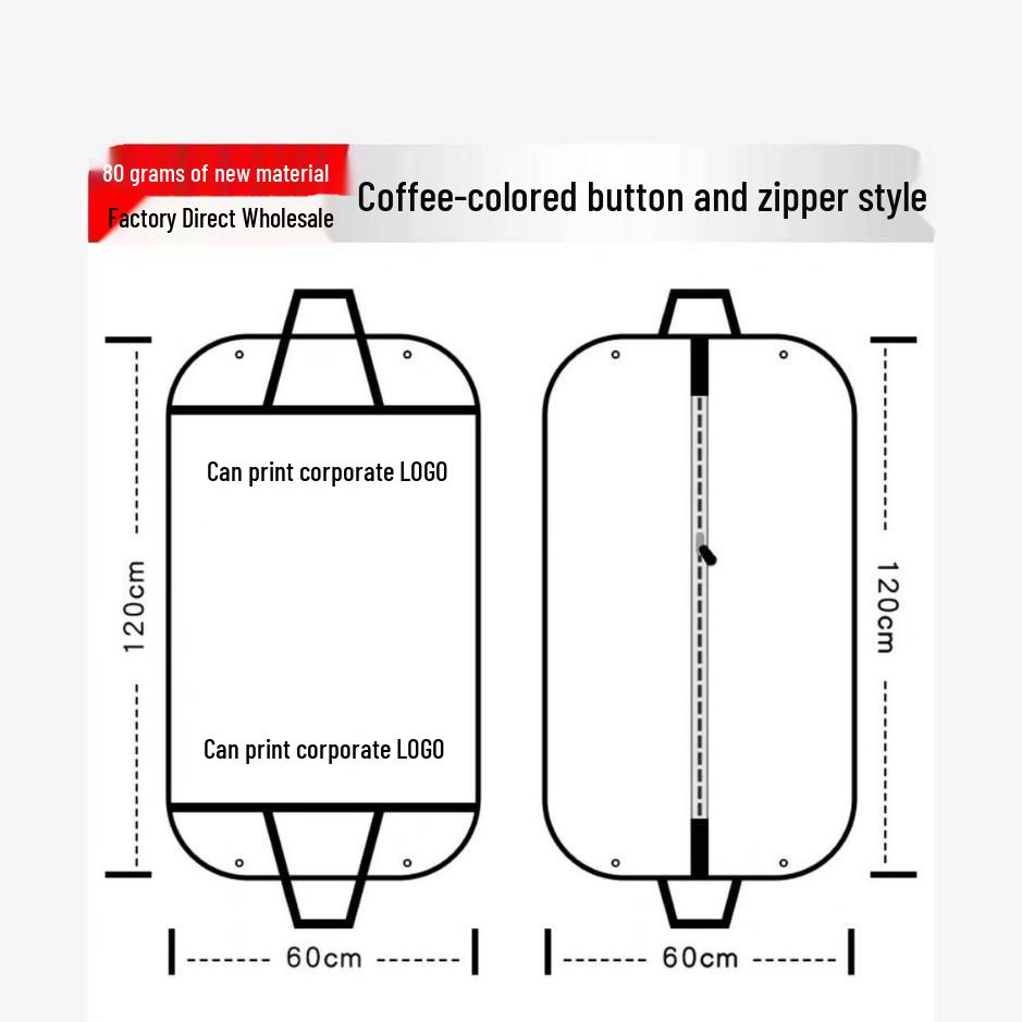 Foldable Non-Woven Dustproof Suit & Coat Bag for Travel and Storage