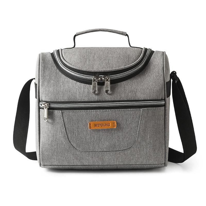 New Printed Oxford Cloth Insulated Bag Handheld Lunch Bag Waterproof Lunch Bag Student Large Capacity Crossbody Bento Bag