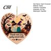Lasting Friendship Souvenirs Heart-Shaped Sea Glass Art Ornament, 2D Flat Heart Year Round Inspired Ornaments Keepsake, Halloween Pumpkin Black