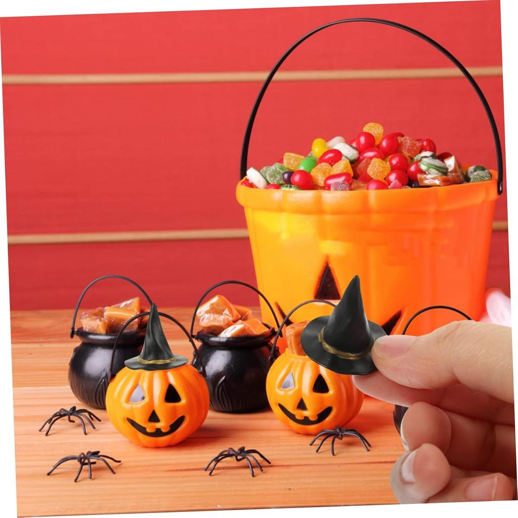 Wakauto 24pcs Miniature Dollhouse Witch Hats Mini Halloween Witch Hat Props Doll House Supplies Tiny Witch Hats for Crafts