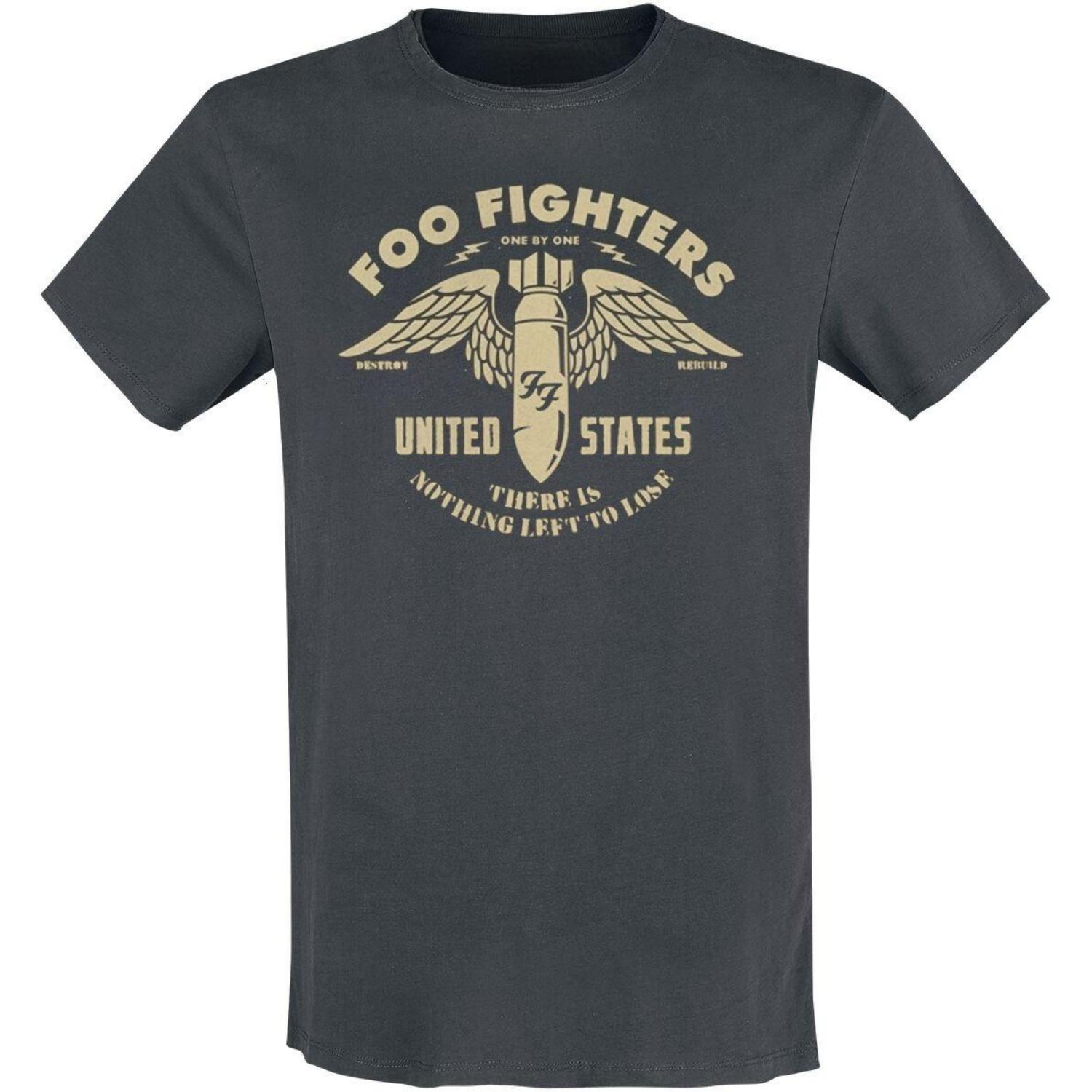 

Crew Neck T - Shirt with Foo Fighters Retro Ammo Wing Creative - Inspired Graphic Featuring Rock Art for Fans XXXXXL чорний