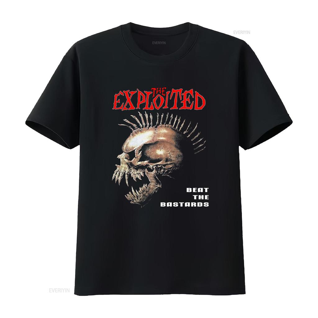 The Exploited Beat Bastards Skull Spikes Punk Rock Album Men T Shirt Black All Sizes Vintage Washed Graphic Designer Clothes