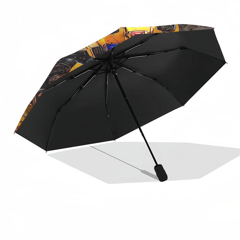 Transformers, Bumblebee Themed Automatic Opening and Closing Umbrella, Compact Travel Umbrella, Lightweight and Portable, Suitable for Beach