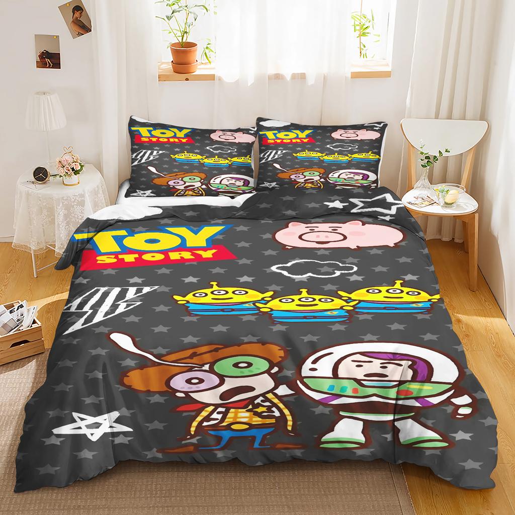 Toy Story 3-Piece 1 Quilt Cover One Piece Bedding Set Comforte Luxus Exquisite Birthday Gift 100% Polyester Home Decor