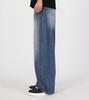 Beoteunseoul Catbrush Curved Wide Denim Pants [Medium Blue]