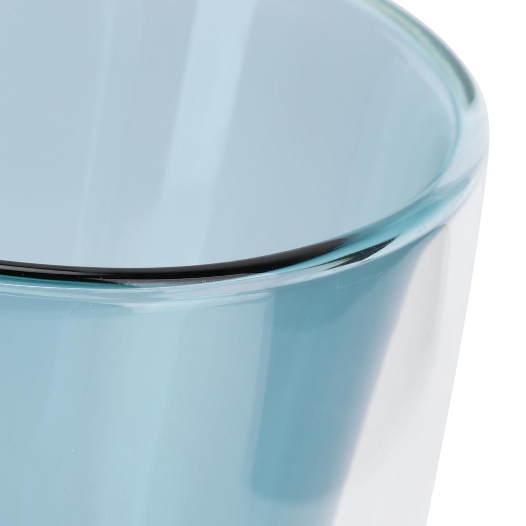 2Layer Cylindrical Coffee Cup HeatResistant Transparent Milk Mug for Home School (Lake Green Liner )