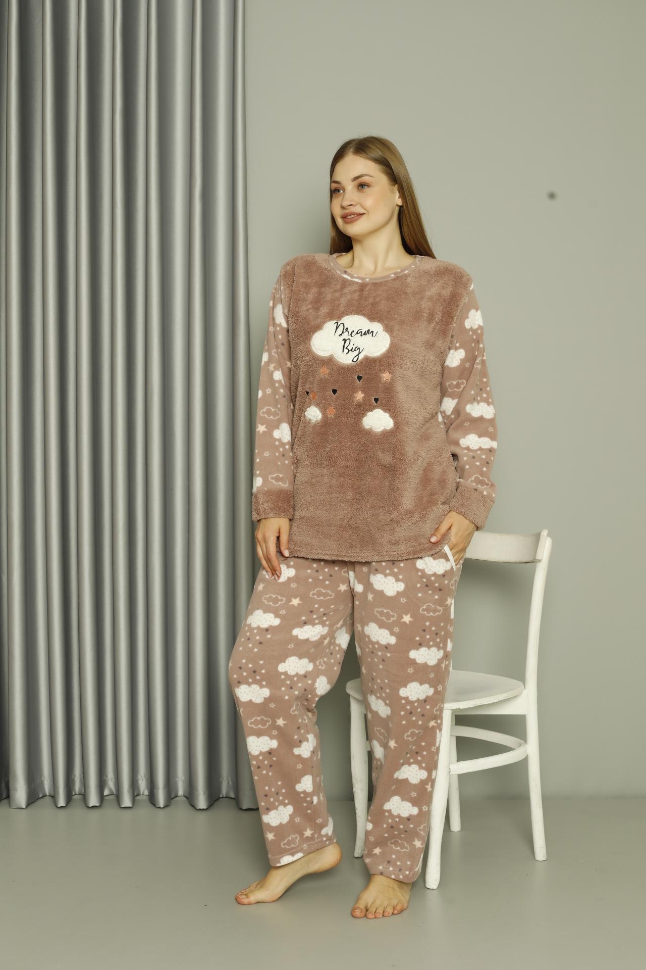 

Akbeniz Жіночий піжамний комплект Welsoft Polar Large Size Milk Coffee 808044 3XL коричневий
